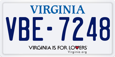 VA license plate VBE7248