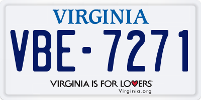 VA license plate VBE7271