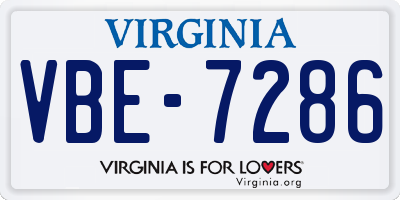 VA license plate VBE7286