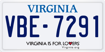 VA license plate VBE7291