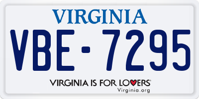 VA license plate VBE7295