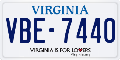 VA license plate VBE7440