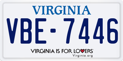 VA license plate VBE7446