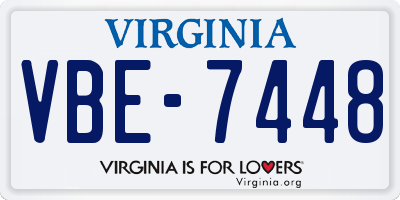 VA license plate VBE7448