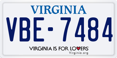 VA license plate VBE7484