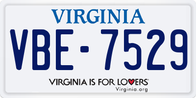 VA license plate VBE7529