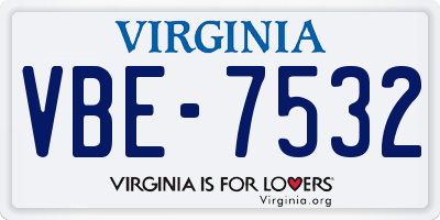 VA license plate VBE7532