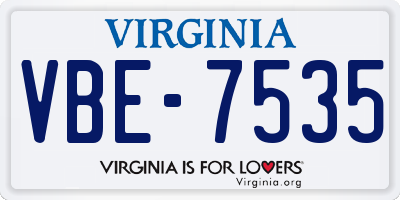 VA license plate VBE7535