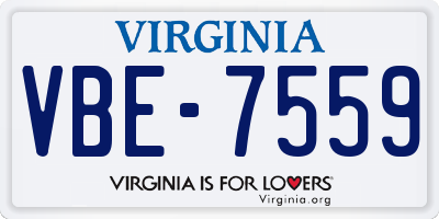 VA license plate VBE7559