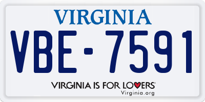 VA license plate VBE7591