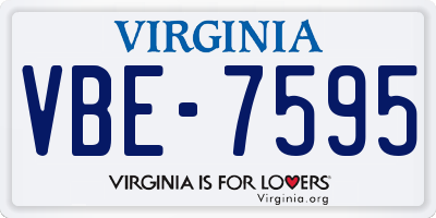 VA license plate VBE7595