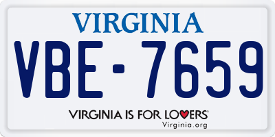 VA license plate VBE7659