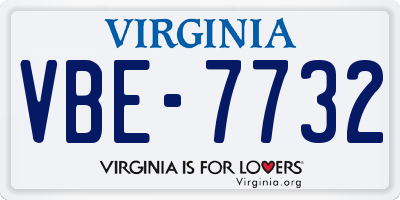 VA license plate VBE7732