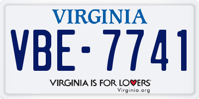 VA license plate VBE7741