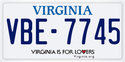 VA license plate VBE7745