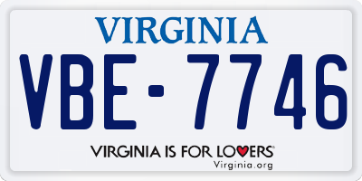 VA license plate VBE7746