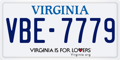 VA license plate VBE7779
