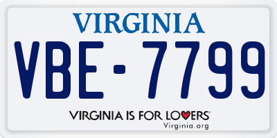 VA license plate VBE7799
