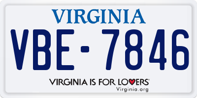VA license plate VBE7846