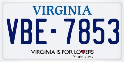 VA license plate VBE7853
