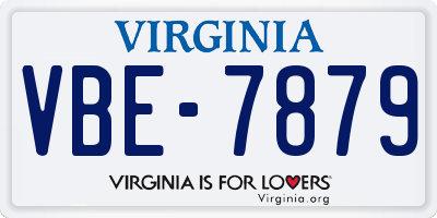 VA license plate VBE7879