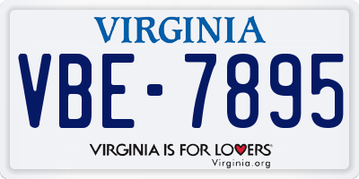 VA license plate VBE7895
