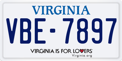 VA license plate VBE7897