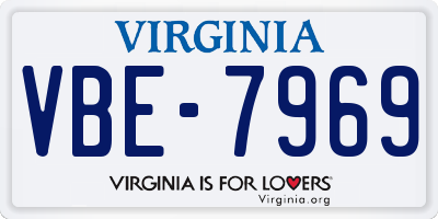 VA license plate VBE7969
