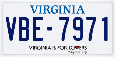 VA license plate VBE7971