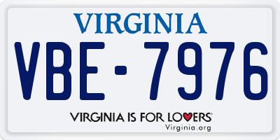 VA license plate VBE7976
