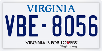 VA license plate VBE8056