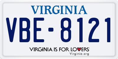 VA license plate VBE8121