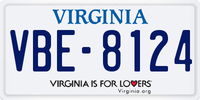 VA license plate VBE8124