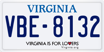 VA license plate VBE8132