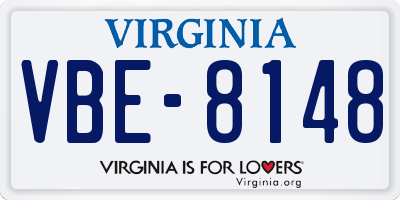 VA license plate VBE8148