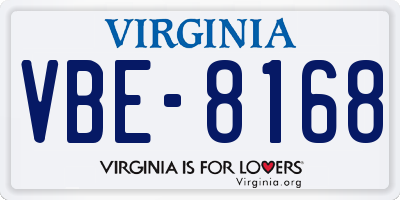 VA license plate VBE8168