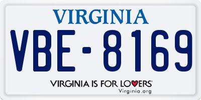 VA license plate VBE8169
