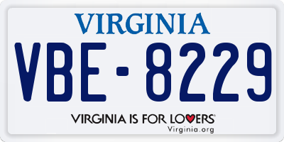 VA license plate VBE8229