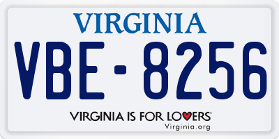 VA license plate VBE8256