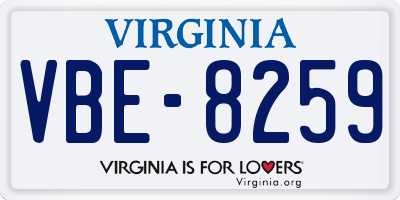 VA license plate VBE8259