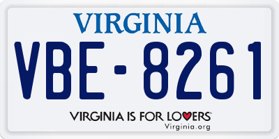 VA license plate VBE8261