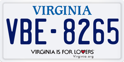 VA license plate VBE8265
