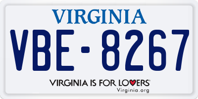 VA license plate VBE8267