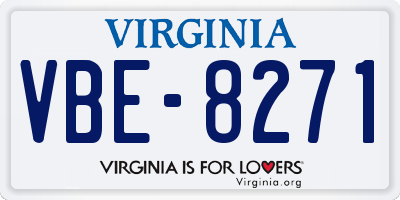 VA license plate VBE8271