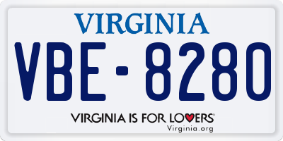 VA license plate VBE8280