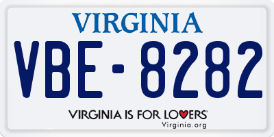 VA license plate VBE8282