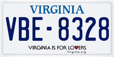 VA license plate VBE8328