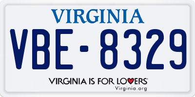 VA license plate VBE8329