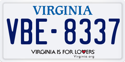 VA license plate VBE8337