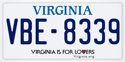 VA license plate VBE8339
